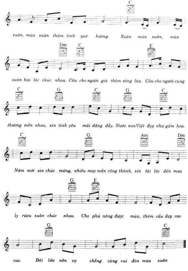 Sheet nhạc Mùa Xuân Chúc Nhau 2